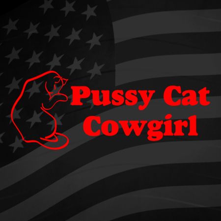Pussy Cat Cowgirl Iron on Decal